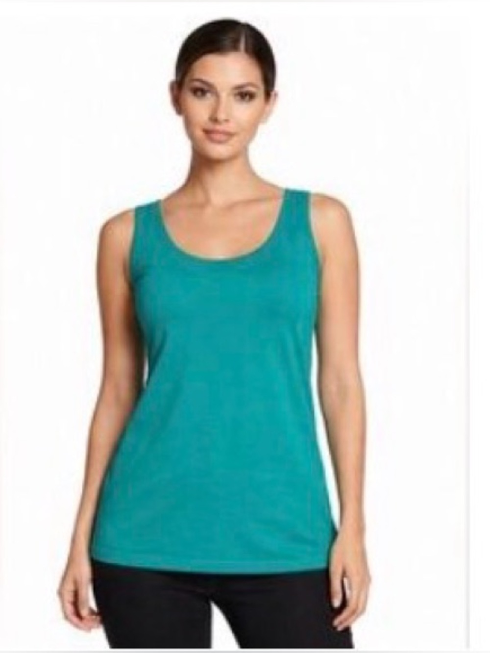 EUC Chico's Size 3 Bright Teal Scoop-Neck Tank Top Camisole